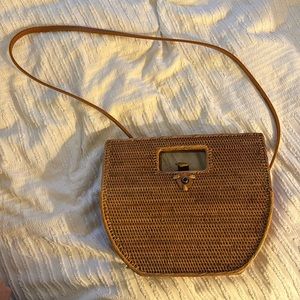Anthropologie rattan purse